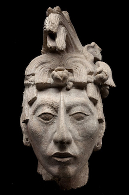 Portrait Head of Pakal, Palenque, Mexico, c. 650-83, stucco (National Museum of Anthropology, Mexico City)