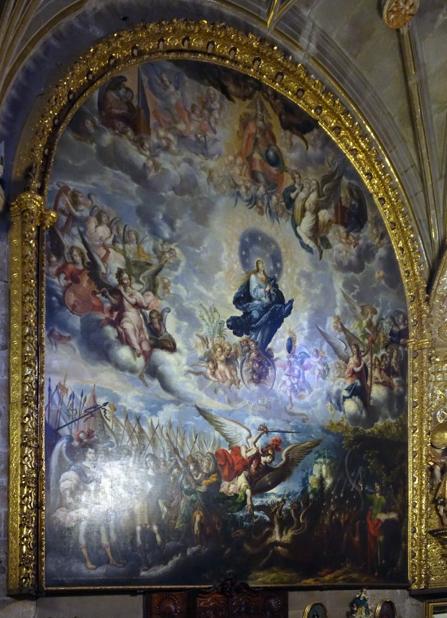Cristóbal de Villalpando, Woman of the Apocalypse, 1684–88. oil on canvas. 899 x 776 cm. (Sacristy of the Metropolitan Cathedral of the Assumption of the Most Blessed Virgin Mary into Heaven, Mexico City)