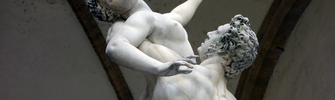 Giambologna, Abduction of a Sabine Woman, 1581–83, marble, 410 cm high (Loggia dei Lanzi, Florence)