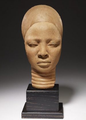 Shrine head, Yoruba, Nigeria, 12th-14th century, terracottas, 31.1 x 14.6 x 18.4 cm (Minneapolis Institute of Art)