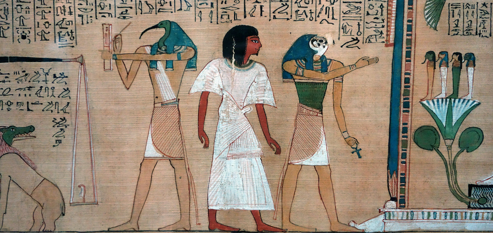 Hunefer's Judgement in the presence of Osiris, Book of the Dead of Hunefer, 19th Dynasty, New Kingdom, c. 1275 B.C.E., papyrus, Thebes, Egypt (British Museum)