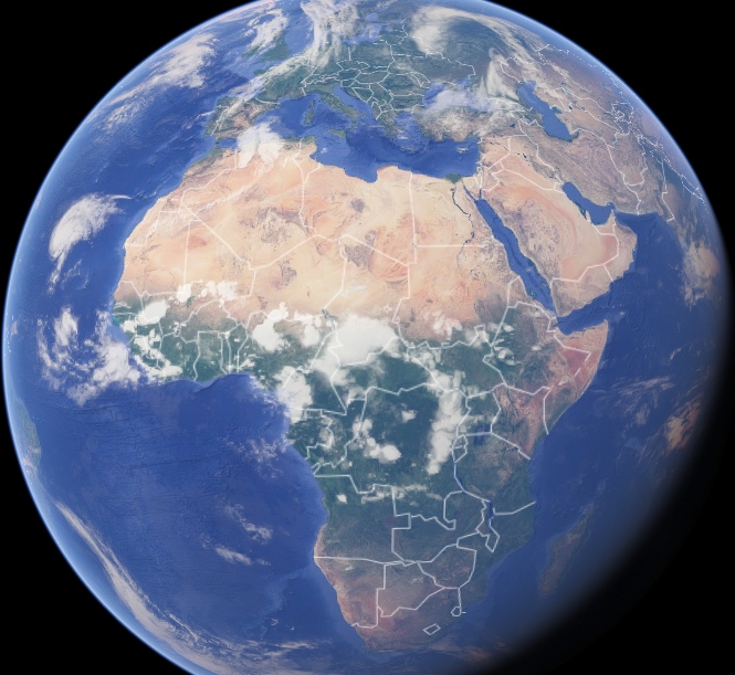 Google earth view of Africa, © Google