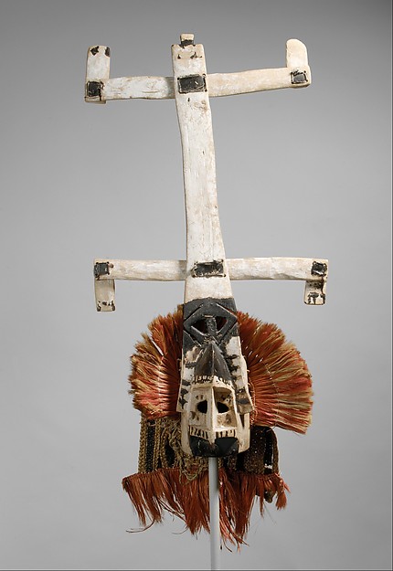 Mask (Kanaga), Mali, Dogon peoples, 20th century, wood, fiber, hide, pigment, 53.6 x 97.2 x 15.9 cm (The Metropolitan Museum of Art)