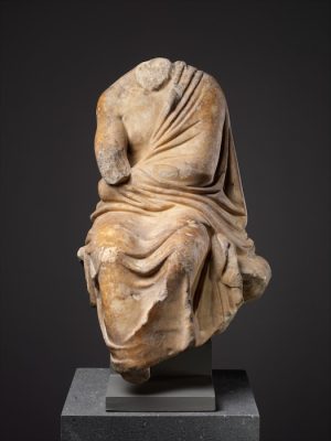 Marble statuette of a seated philosopher, 1st or 2nd century C.E., Roman, marble, 54.4 cm high (The Metropolitan Museum of Art)