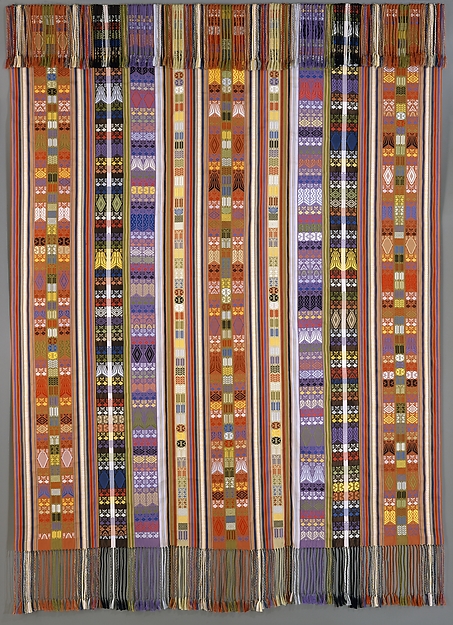 Martin Rakotoarimanana, Mantle (Lamba Mpanjakas), 1998, Madagascar, Antananarivo or Arivonimamo, Imerina village, silk, 274 x 178.1 cm (The Metropolitan Museum of Art)