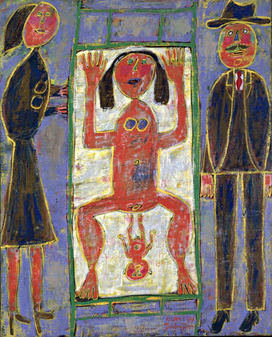 Jean Dubuffet, Childbirth, 1944, oil on canvas, 99.8 x 80.8 cm (MoMA)