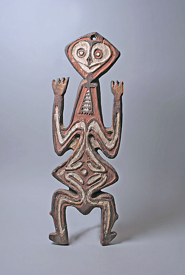 Figure (Bioma), early to mid-20th century, Wapo People, Papua New Guinea, wood and paint, 57.5 x 18.7 x 3.2cm (The Metropolitan Museum of Art)