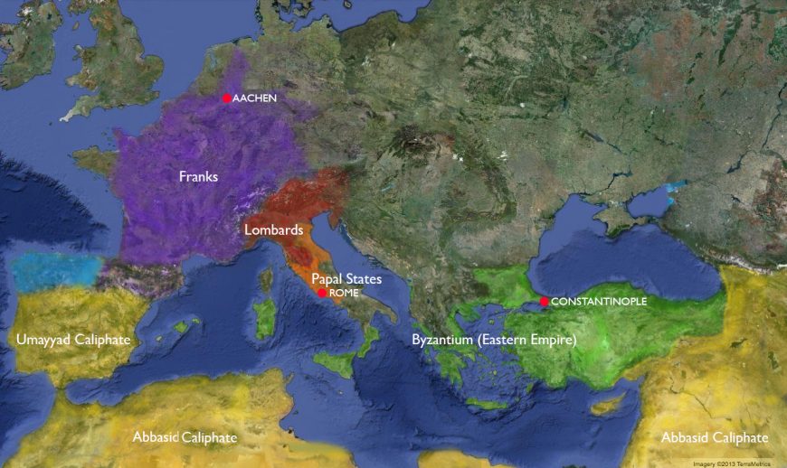 Europe before 774 (underlying map © Google)