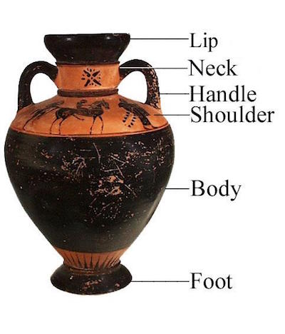 Parts of an ancient Greek vase