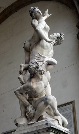 Giambologna, Abduction of a Sabine Woman, 1581-83, marble, 410 cm high (Loggia dei Lanzi, Florence)