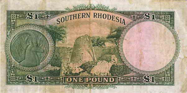 Southern Rhodesia (now Zimbabwe) banknote, 1955 (The British Museum)