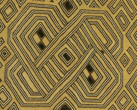 Detail, Double Prestige Panel, 19th–20th century, Democratic Republic of the Congo, Sankuru River region, Kuba peoples, raffia palm fiber, 51.4 x 116.2 cm (The Metropolitan Museum of Art)