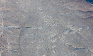 Hummigbird, Nasca Geoglypph, over 300 feet in length, formed approximately 2000 years ago (photo: Diego Delso, CC BY-SA 4.0)