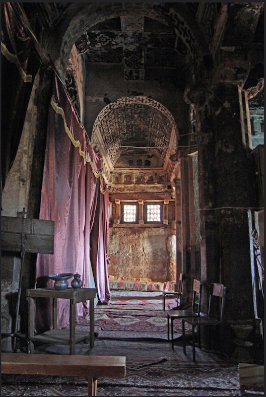 Interior of the church of Abreha-we-Atsbeha, post-Aksumite Period (?), Tigray Region (photo: Jay Ramji, by permission)