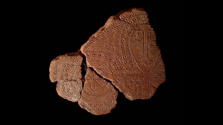 Fragmento de terracota (loza roja), Lapita