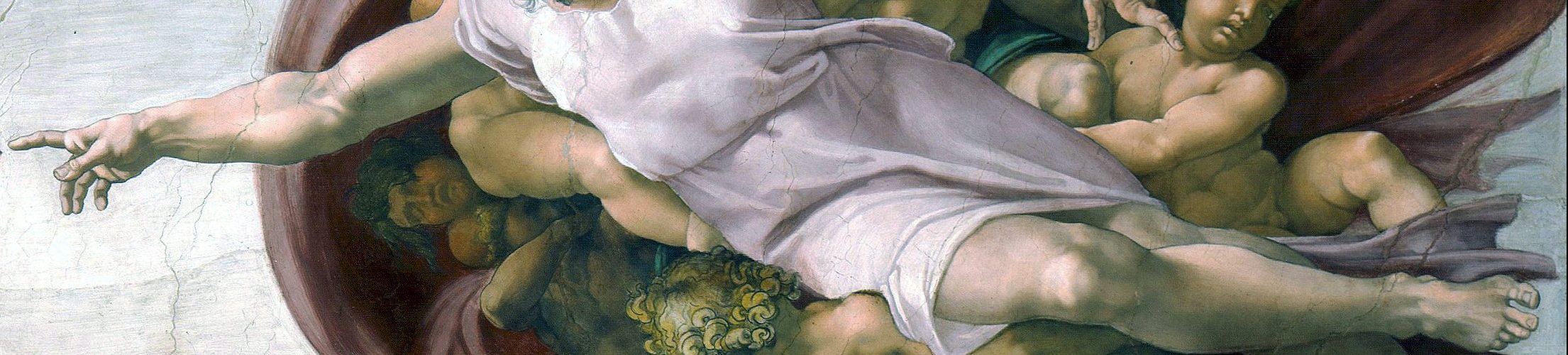Michelangelo, The Creation of Adam, Ceiling of the Sistine Chapel, 1508–12, fresco (Vatican City, Rome; photo: Jörg Bittner Unna, CC BY 3.0)