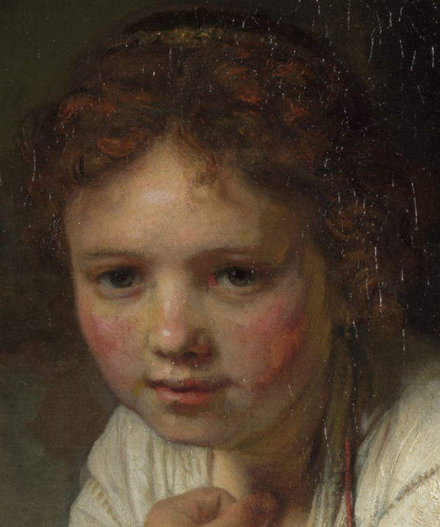 Face (detail), Rembrandt Harmensz van Rijn, Girl at a Window, 1645, oil on canvas, 81.8 x 66.2 cm (Dulwich Picture Galley, London)