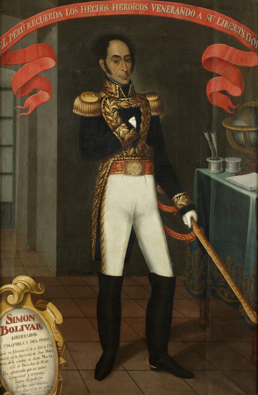 José Gil de Castro, Retrato de Bolívar en Bogotá, 1830 (Museo Nacional de Arqueologia, Antropoligia, e Historia del Perú, Ministerio de Cultura del Perú)