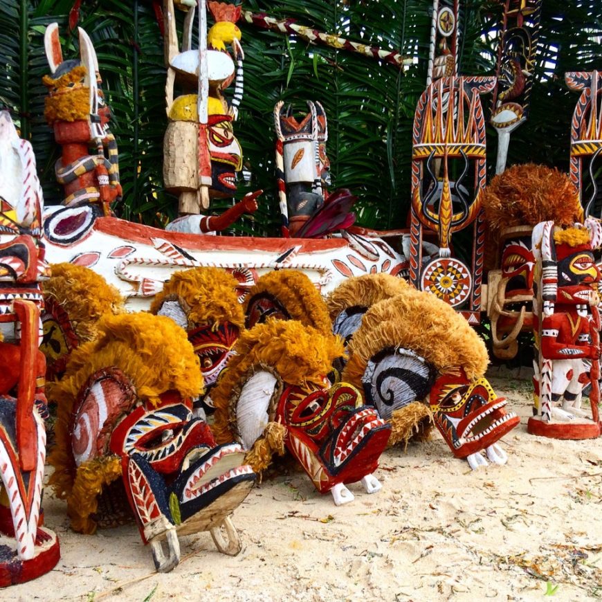 Seven Tantanua displayed at the annual “New Ireland Day” festival, 2016 (photo: Elisha Omar)
