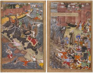 Basawan and Chetar, "Akbar" from the Akbarnama, c. 1586-89, Mughal Empire, each page 33 x 30 cm (© Victoria and Albert Museum, London)