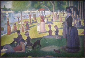 Georges Seurat, A Sunday on La Grande Jatte – 1884, 1884-86, oil on canvas, 81-3/4 x 121-1/4 inches (207.5 x 308.1 cm) (The Art Institute of Chicago)