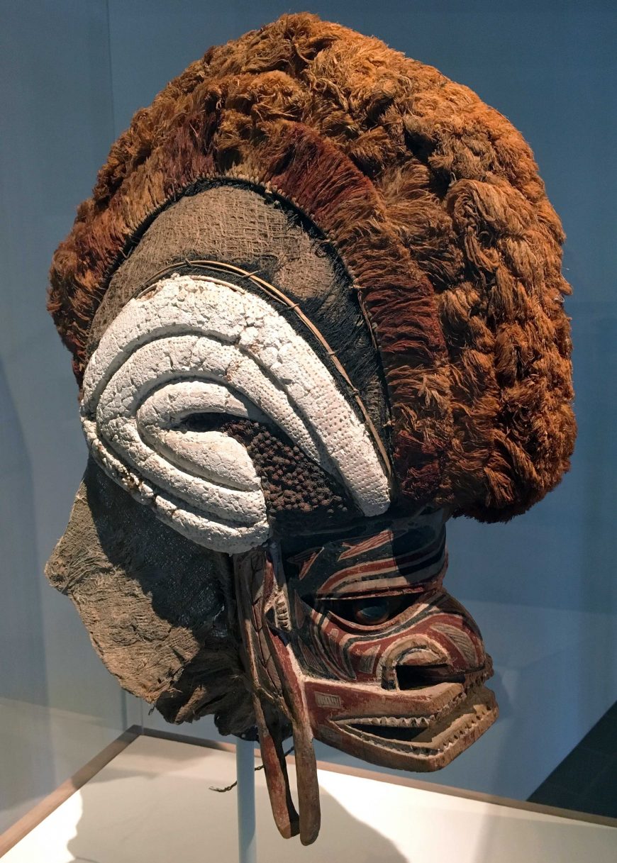 Mask (tatanua), c. late 19th century, New Ireland, Papua New Guinea, wood, pith, and shell, 49.5 cm (Los Angeles County Museum of Art)