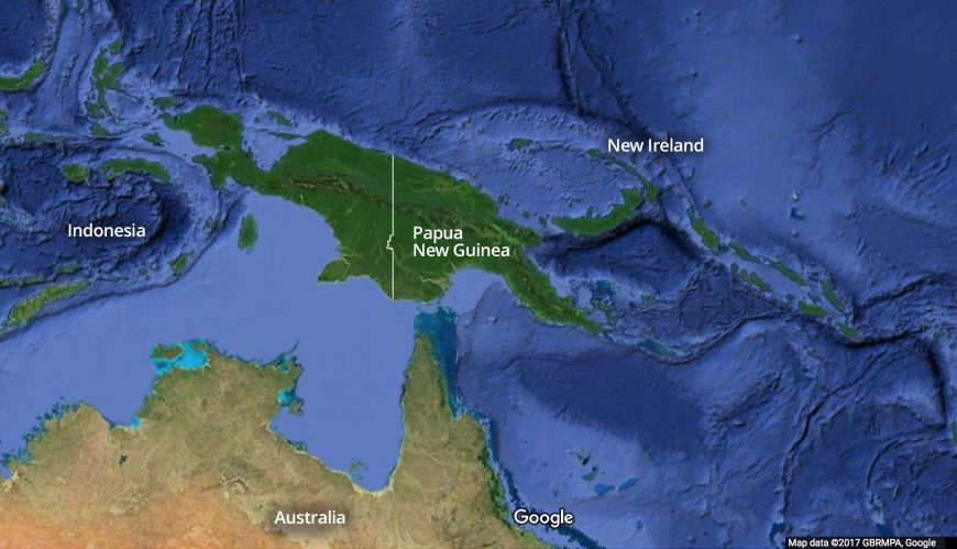 Map of Papua New Guinea (underlying map © Google)