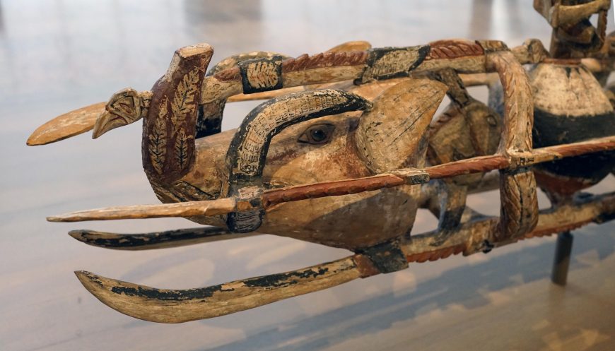 Pig (detail), Funerary Carving (Malagan), late 19th–early 20th century, Papua New Guinea, New Ireland, New Ireland, wood, 280.7 x 87.6 x 26.7 cm (The Metropolitan Museum of Art, New York; photo: Steven Zucker, CC BY-NC-SA 2.0)