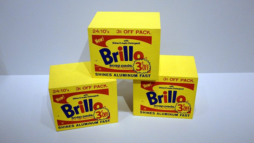 Andy Warhol, Brillo Boxes, c. 1964, house paint and silkscreen on plywood (Whitney Museum of American Art) (photo: Dr. Steven Zucker)