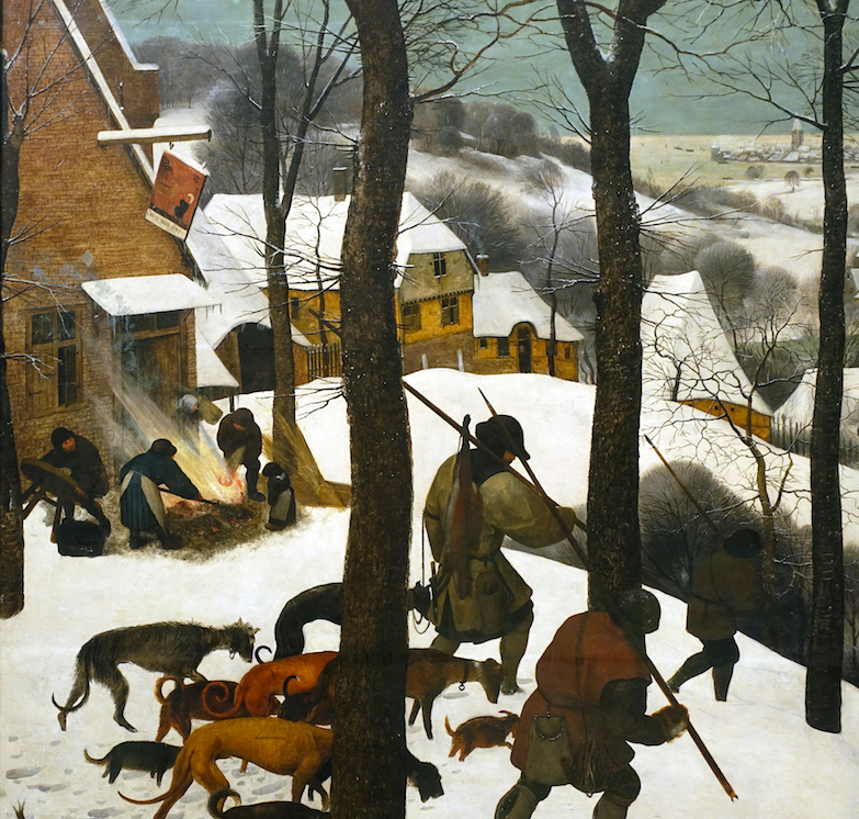 Pieter Bruegel el Viejo, Cazadores en la nieve (invierno), 1565, óleo sobre madera, 162 x 117 cm (Kunsthistorisches Museum, Viena)