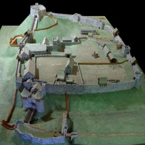 Model of a motte-and-bailey (Carisbrooke Castle, 14th century, England)