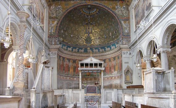 Basilica of San Clemente, Rome, church rebuilt 1099-1119, mosaic 1130s