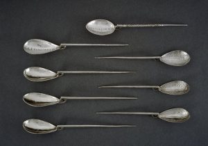 Spoons from the Mildenhall Treasure, 4th century C.E., silver (The British Museum)