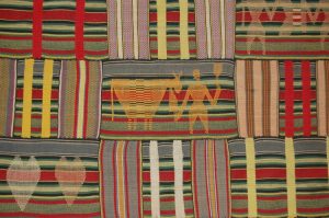 Ewe kente cloth, 1920-40, Ghana, cotton, 339 x 198 cm (British Museum)