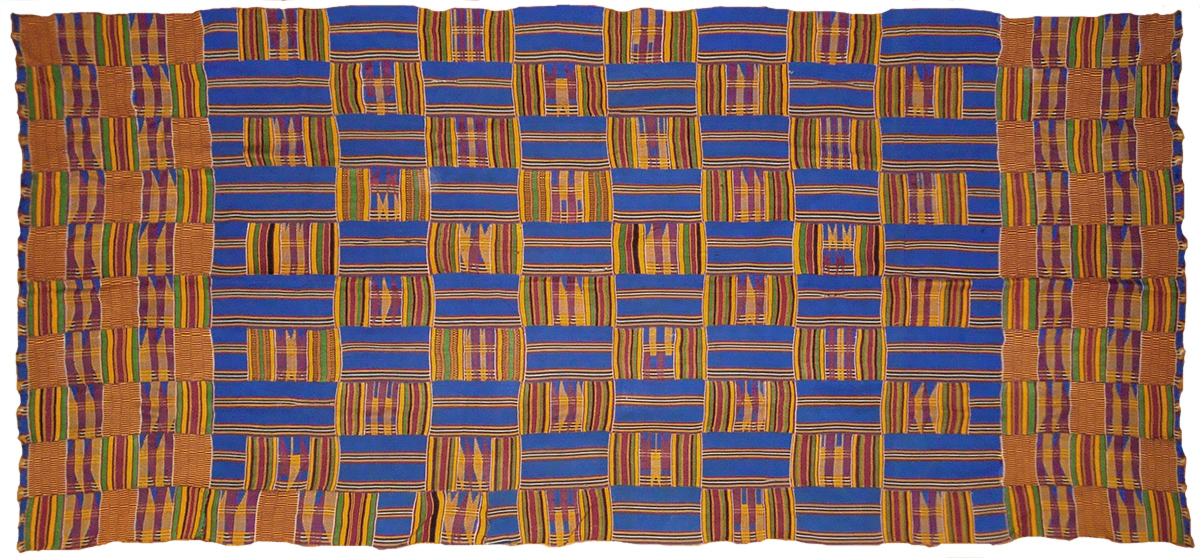 The King has Boarded the Ship (Asante kente cloth), c. 1985, rayon (collection of Dr. Courtnay Micots)