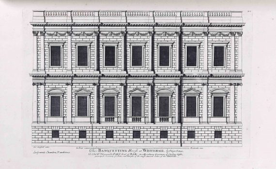 Inigo Jones, The Banqueting Hall, Whitehall, 1619–1622, from Vitruvius Britannicus, 1715, ed. Colen Campbell (Getty Research Institute)