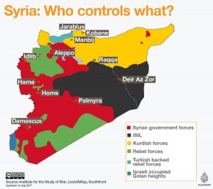 Map of government control in Syria