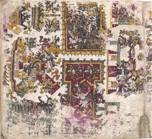 I-shaped ballcourt, Codex Borgia, c. 1500, f. 42 (Vatican Library)