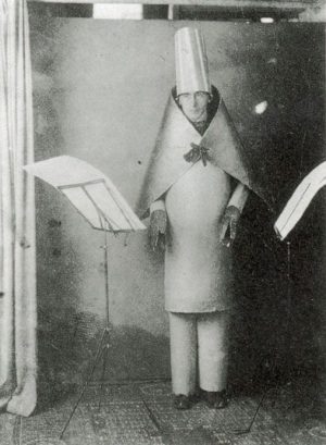 Hugo Ball performing at the Cabaret Voltaire, 1916