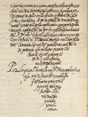 Final page of Luis de Carvajal's spiritual autobiography, c. 1596 (Princeton University Digital Library)