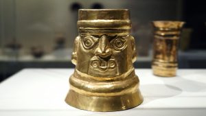 Inverse-Face Beaker, 10th-11th century, Sicán (Lambayeque), Peru, gold, 20 x 18.1 cm (The Metropolitan Museum of Art)