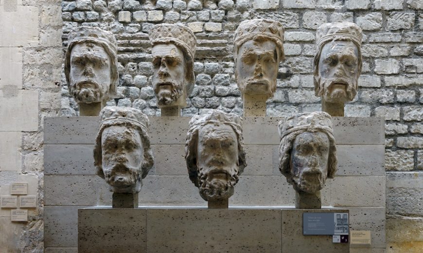 Heads of Kings from the façade of Notre Dame, Paris, today on display at the Cluny Museum, Paris 