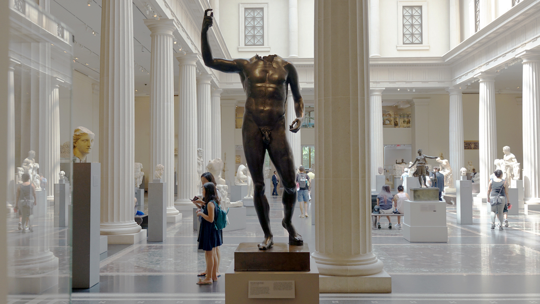 Bronze statue of a nude male figure, Greek or Roman, Hellenistic or Imperial, c. 200 B.C.E. – c. 200 C.E. (The Metropolitan Museum of Art).