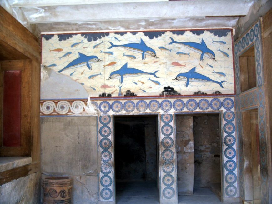 Piet de Jongm reconstruction of the "dolphin fresco," Knossos