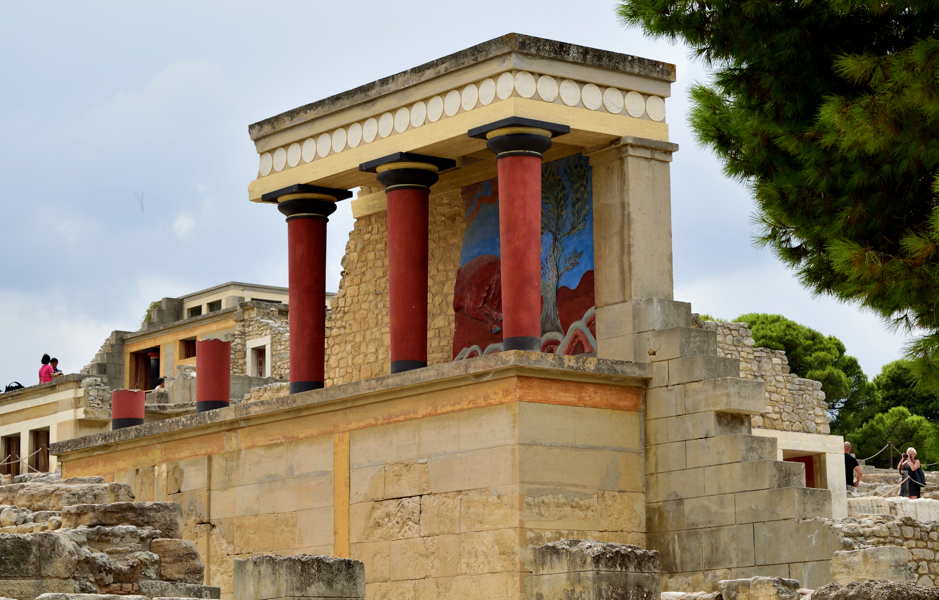 Contemporary view of Knossos looking Southwest from the Monumental North Entrance 
