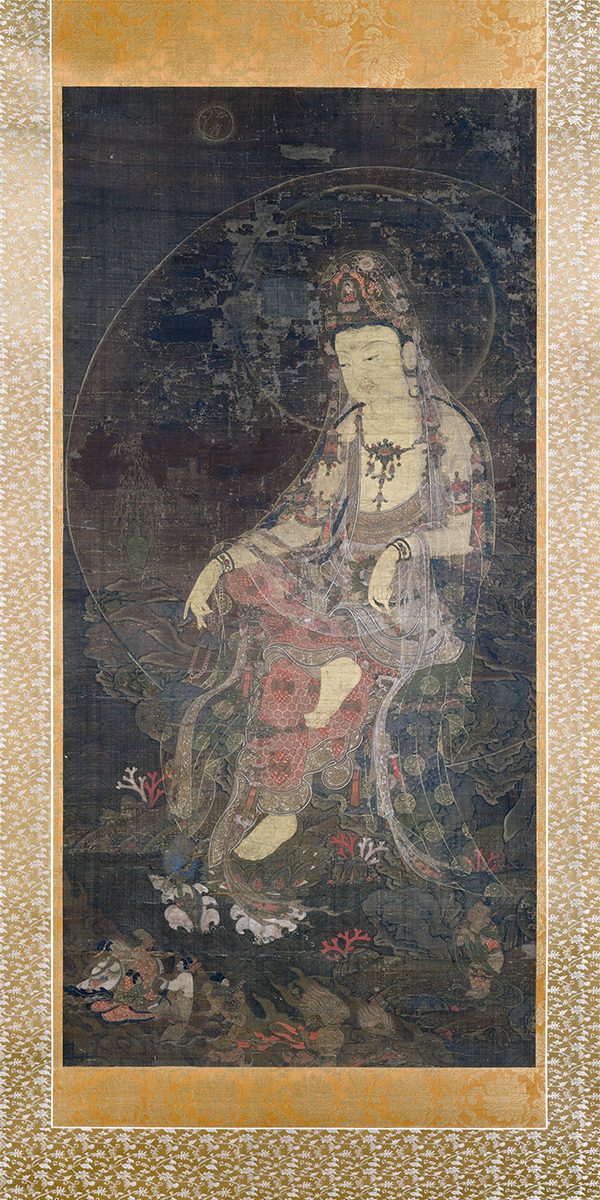 Water-Moon Avalokiteśvara, first half of the 14th century, ink and color on silk, image 114.5 x 55.6 cm (The Metropolitan Museum of Art)