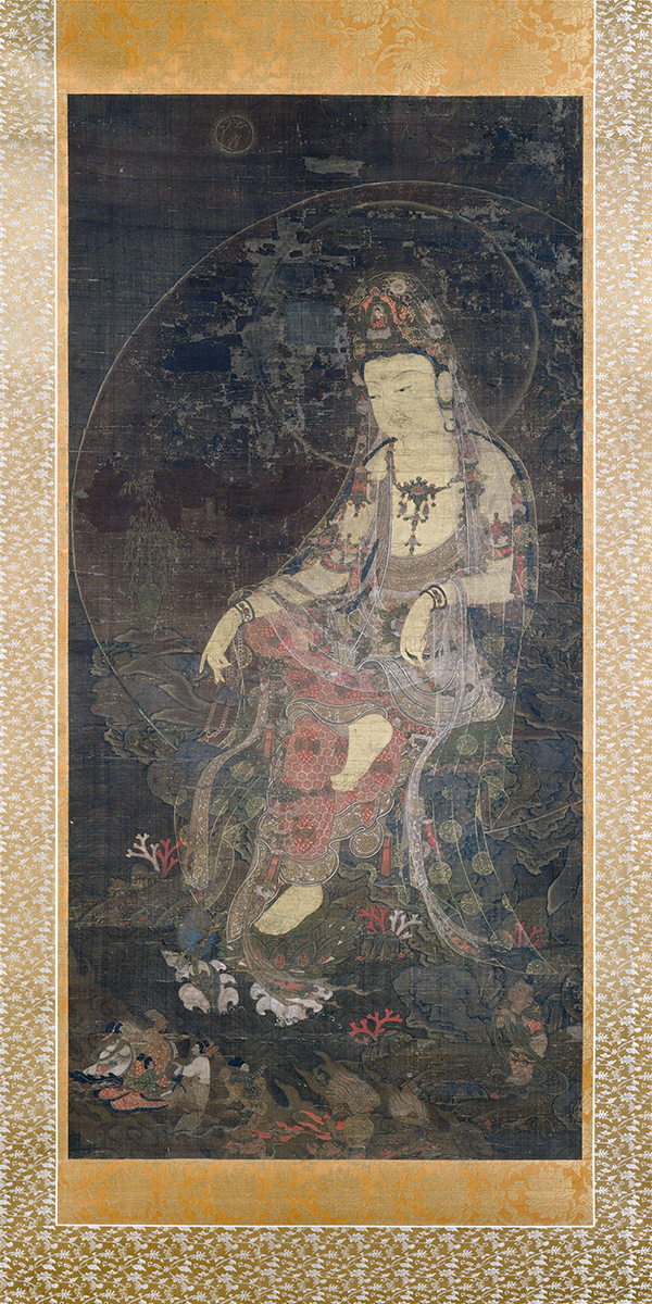 Agua-Luna Avalokiteśvara, primera mitad del siglo XIV, tinta y color sobre seda, imagen 114.5 x 55.6 cm (El Museo Metropolitano de Arte)