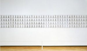 Eleanor Antin, Carving: A Traditional Sculpture, 1972, 148 gelatin silver prints and text panels, each photograph 17.7 x 12.7 cm (The Art Institute of Chicago)