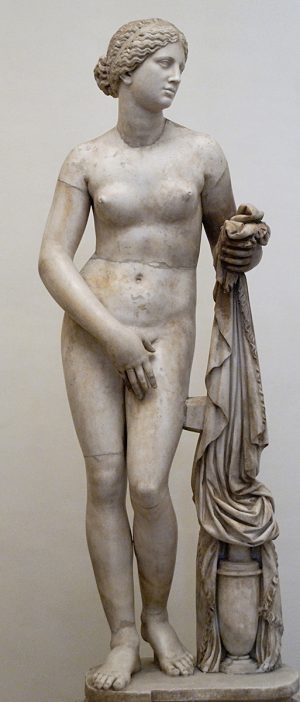 Aphrodite of Cnidos, torso: Roman copy, 2nd century C.E., restoration, 17th century, marble (Rome, Roman National Museum, Palazzo Altemps)