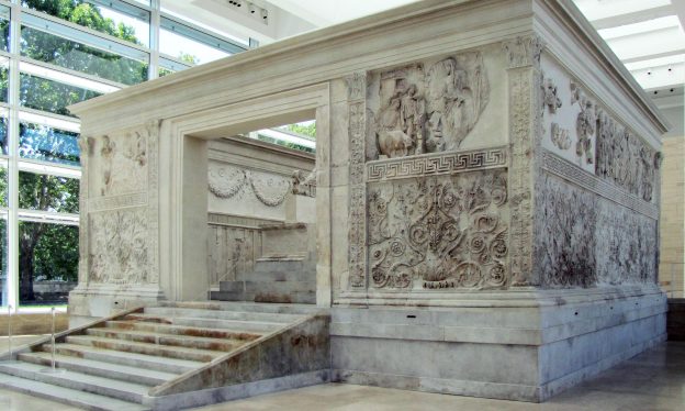 Ara Pacis Augustae (Altar of Augustan Peace), 9 B.C.E. (Ara Pacis Museum, Rome, Italy) (photo: Steven Zucker, CC BY-NC-SA 2.0)